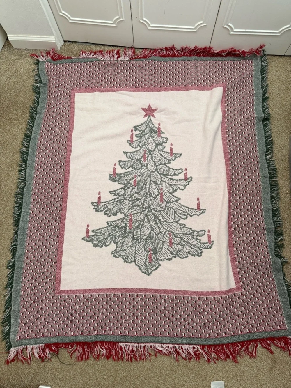 Christmas Holiday Woven Blanket Christmas Tree